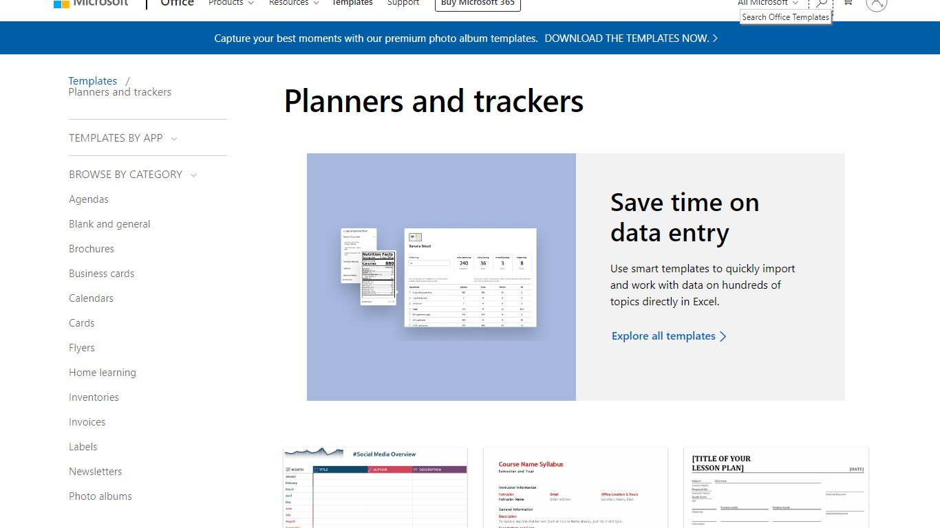 Planners and trackers - Office.com